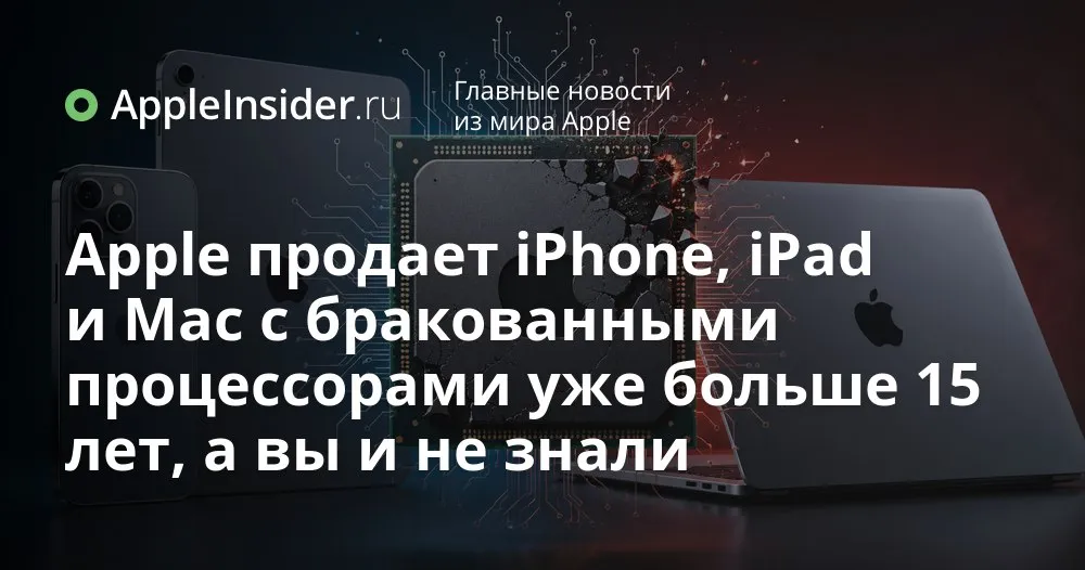 Как Apple и другие производители используют бракованные процессоры в iPhone iPad Mac и не только Иногда мы смотрим на характеристики устройства и видим странные цифры тут одно ядро меньше там графика поскромнее а цена внезапно приятнее И кажется что где то нас явно пытаются слегка надурить Особенно когда речь идёт о свежих iPhone MacBook Neo или модных iPad mini В этой статье разбираем что на самом деле происходит с чипами которые не дотянули до флагманов почему MacBook Neo внезапно остался без нужных процессоров и как в похожие истории вписываются Intel AMD и NVIDIA Спойлеров не будет только факты и немного закулисья полупроводниковой кухни   appleinsider ru p 572361