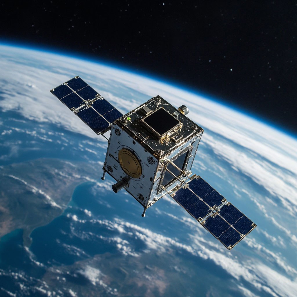 Первый созданный азербайджанскими школьниками пикоспутник успешно выведен на орбиту Об этом сообщил советник министра цифрового развития и транспорта Рашад Байрамов Его размеры составляют 5 5 5 см а масса около 250 граммов Фотография сгенерирована при помощи ИИ Подписаться VK ОК Дзен Дзен НОВОСТИ RUTUBE MAX MIR24 TV