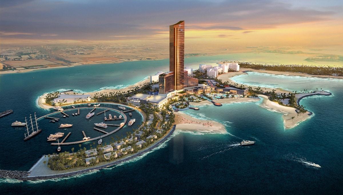 Пишут что курорт Wynn Al Marjan в Рас эль Хайме стоимостью 3 9 млрд откроется в марте 2027 года Это будет первый в ОАЭ лицензированный игорный курорт 70 этажей 1542 номера и 22 ресторана