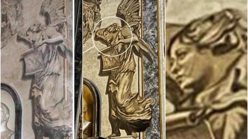 Лик премьера Италии обнаружили в древней римской базилике после реставрации Один из херувимов изображенных в Сан Лоренцо ин Лучина приобрел узнаваемые черты Мелони со светлыми вьющимися волосами Подписаться на РИА Новости