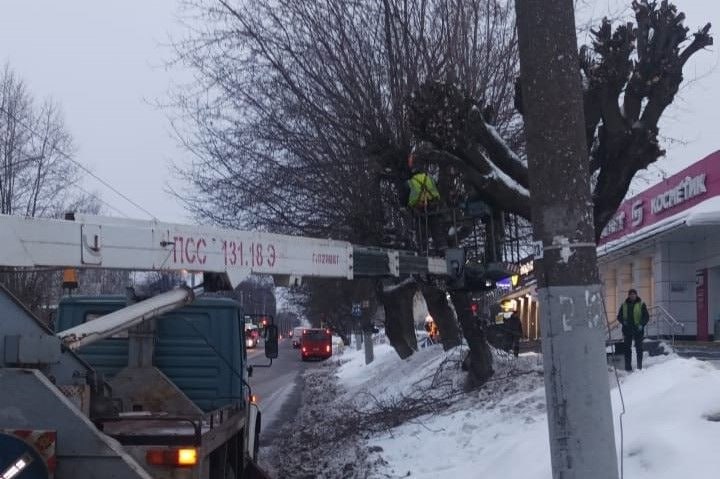 На улицах Милицейской и Пугачева обрезают деревья  Обрезка производится для того, чтобы омолодить деревья, а также решить вопросы безопасности. Подстриженные деревья не закрывают дорожные знаки и не нависают над проводами, также обрезка помогает предотвратить обломку сухих веток.  Как отмечают в дирекции благоустройства, до весны планируют обрезать еще 1000 деревьев.   Подписаться