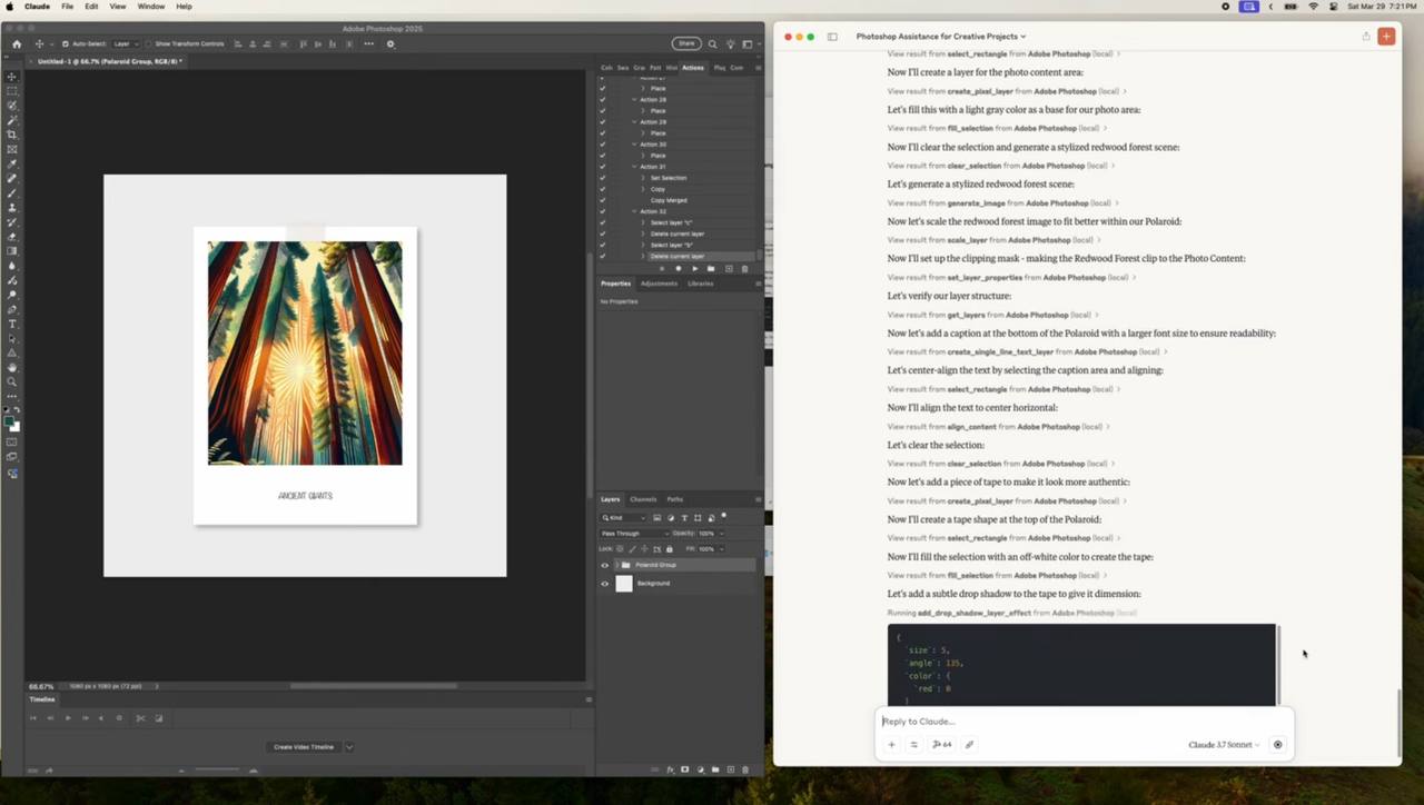 Автоматизируем Photoshop ИИ-агентом   Photoshop обзавёлся встроенным ИИ Claude и теперь способен самостоятельно выполнять любые операции с изображениями – от ретуши до дорисовки проектов.  Что мы получаем:  Автоматически распознаёт содержимое каждого слоя и присваивает им понятные названия прямо в Photoshop;   Моментально удаляет фон, реорганизует слои, корректирует оттенки, генерирует дополнительные элементы и дорисовывает детали;   Безупречно встраивает любые объекты в кадр, настраивает свет и тени – никакой «рваной» вставки или артефактов;   Переводит любые документы и исправляет вёрстку, полностью поддерживая русский язык.  Упрощаем работу в редакторе – тут.    LOLZTEAM. Подписаться