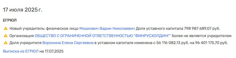 Девелопер Level Group перешел под прямое управление ее владельца Вадима Мошковича, который арестован по делу о хищениях. Ранее застройщик принадлежал компании "Финрусхолдинг", а пресс-служба отвергала отношение Мошковича к деятельности девелопера. Не готовится ли главный акционер к продаже компании — покажет время. ™ Домострой