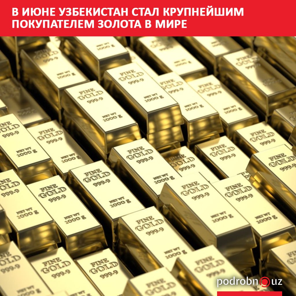 В июне Узбекистан приобрел 9 тонн золота и занял первое место в мире по объему закупок драгоценного металла. Страна завершила четырехмесячный период продаж и вернулась к накоплению золотовалютных резервов.     Telegram / Instagram / Facebook / Читать на узбекском