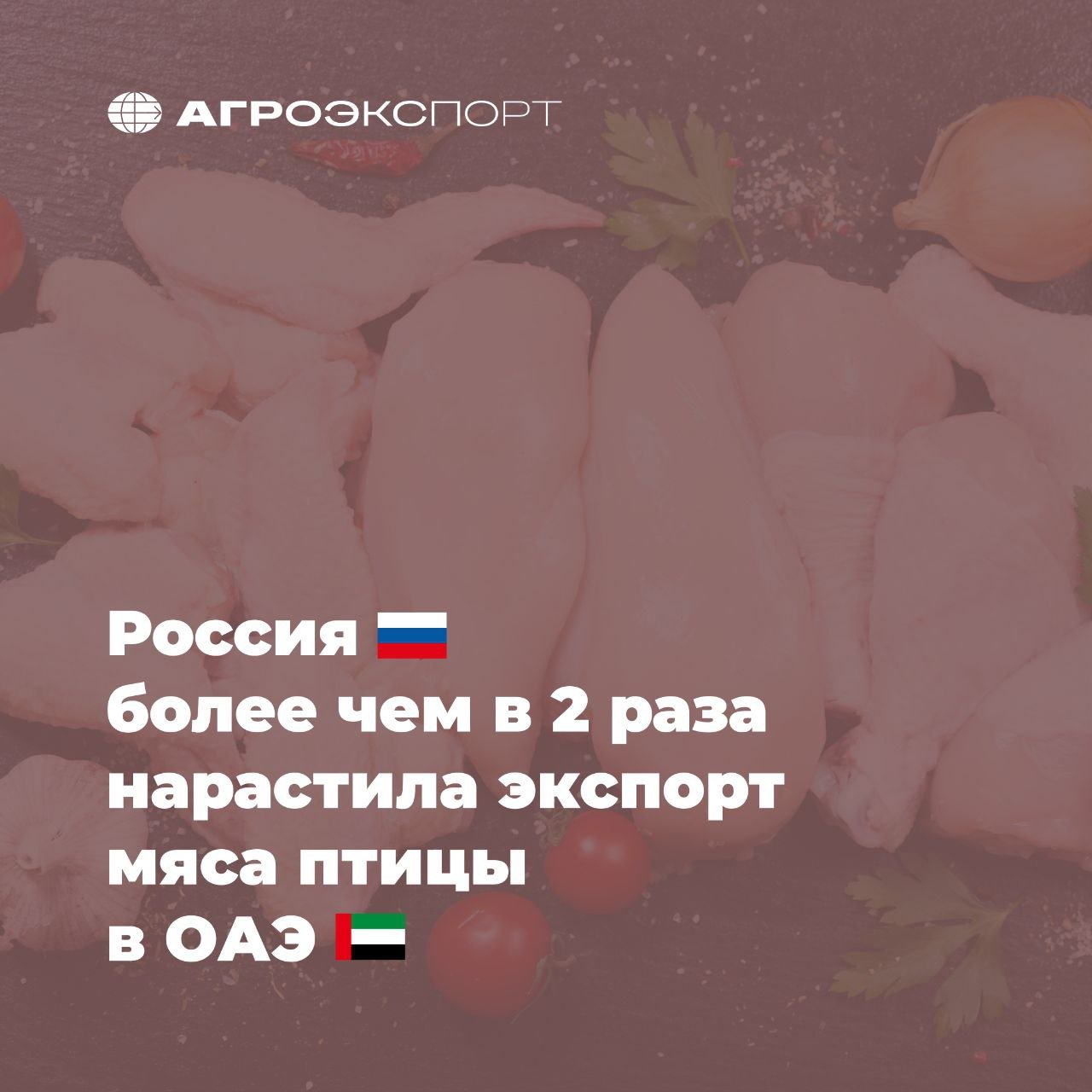 Россия более чем в 2 раза нарастила экспорт мяса птицы в ОАЭ  Согласно предварительным оценкам экспертов, в 2024 году российские поставки мяса птицы составили около 10 тыс. тонн. В сравнении с 2023-м экспорт вырос в 2,2 раза в натуральном выражении.  Большую часть объема составляют тушки и части тушек курицы — 83%. Также Россия поставляет индейку — 17%. На мясо уток приходится менее 1%.  #агроэкспорт #новостиАПК