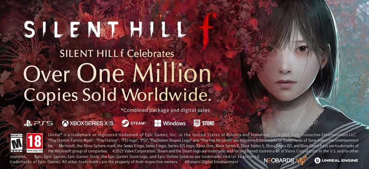 Продажи Silent Hill f достигли 1 млн копий по всему миру Заслужено или всё же хуже ремейка Silent Hill 2