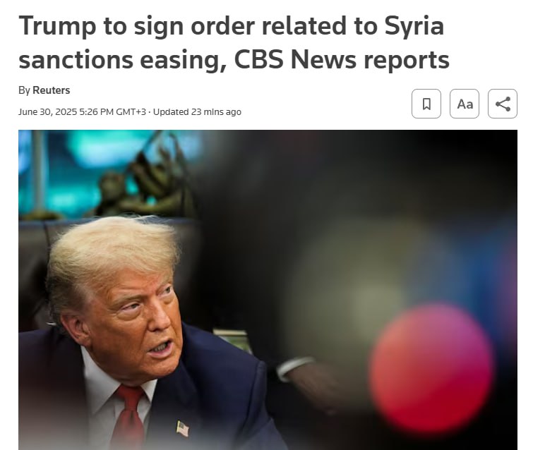 Сегодня Трамп одобрит частичное снятие санкций, введённых Соединёнными Штатами против Сирии, информирует Reuters со ссылкой на CBS News.