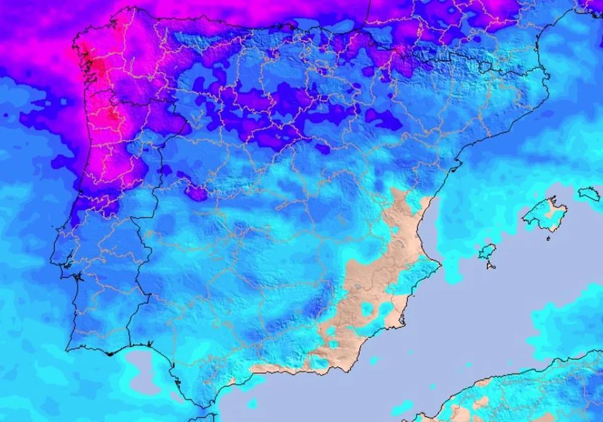 Атлантический шторм снова идёт на Испанию ожидаются дожди и грозы Aemet предупредила о приближении новой атлантической бури которая принесёт сильные осадки и грозы в северо запад страны С понедельника 20 октября фронты будут проходить над Галисией Кантабрией и Кастилией и Леоном где за несколько дней может выпасть до 200 литров осадков на м² Дожди также дойдут до центра и востока полуострова но будут менее интенсивными На юге и в районе Средиземного моря стабильная погода и повышение температур до 30 C в Мурсии Валенсии и Андалусии Испания Погода Aemet