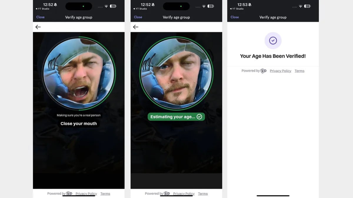 Discord ввёл проверку возраста по фото — геймеры моментально хакнули её с помощью фотомода Death Stranding.  Сегодня в Великобритании вступили новые правила: одной галочки «Мне есть 18» больше не хватает, требуют загрузить своё лицо. Вместо этого геймеры показывают в камеру Сэма и просят того открыть рот. Невероятно, но прокатывает.  Опять Кодзима гений.