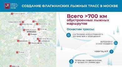 Трассы с искусственным снегом появятся в Москве. Всего обустроят 14 трасс. Это станет первым этапом масштабной программы по модернизации инфраструктуры для зимнего отдыха Новые лыжные территории откроются в разных районах столицы. Они будут работать весь сезон. Трассы организуют в природных территориях, включая: "Битцевский лес"; "Братеевская"; "Яуза"; "Новая звезда"; "Гребной канал"; "Зеленоградская"; "Вороново"; "Боровская". Флагманские лыжные трассы в Москве будут оборудованы по новому стандарту. Он включает освещение для катания в вечернее время, стартовые и финишные зоны, навигационные указатели, пункты проката, раздевалки и кафе. Летом такие маршруты можно будет использовать для катания на лыжероллерах и роликовых коньках. Инфографика: mos.ru