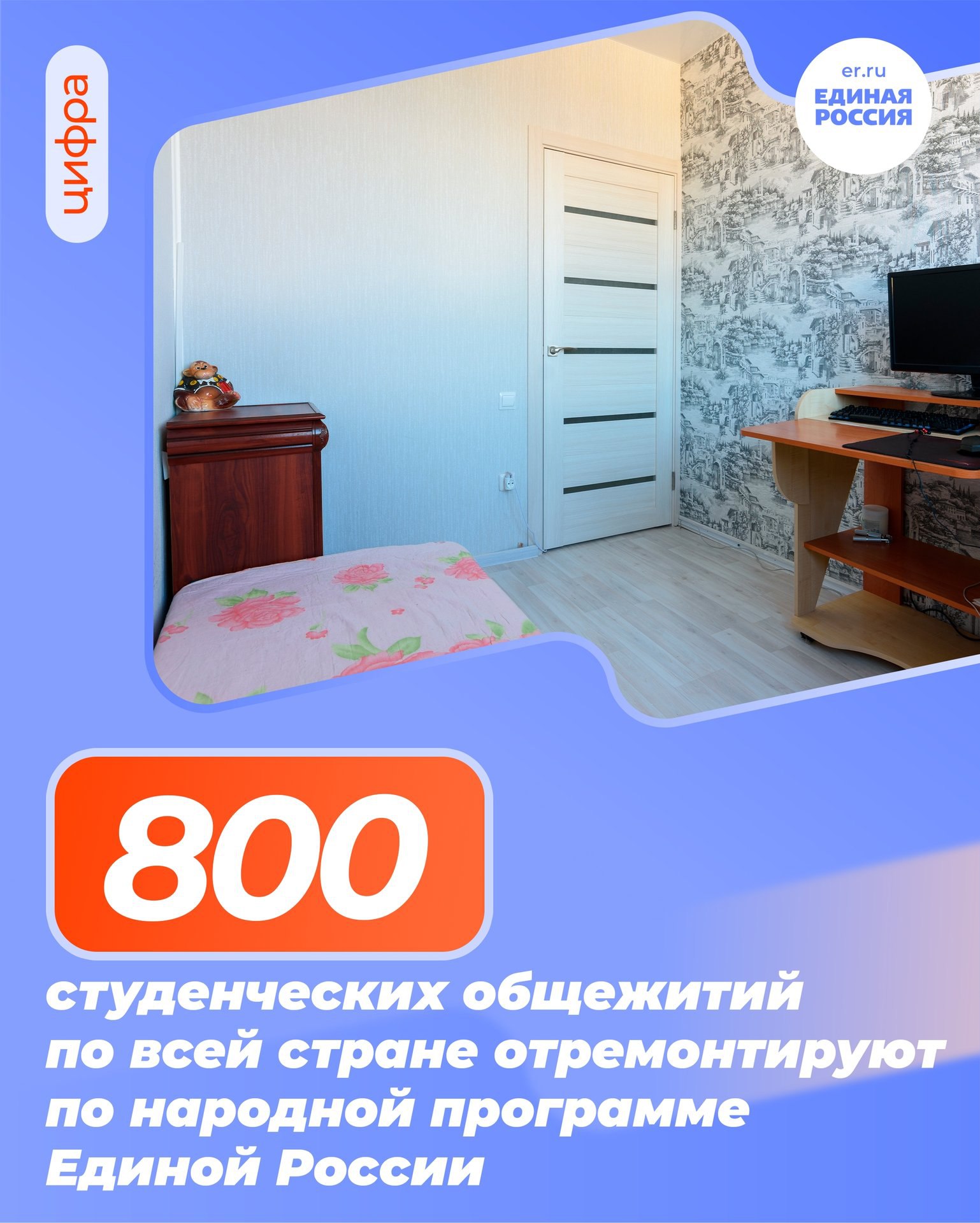 При поддержке Единой России отремонтируют 800 студенческих общежитий по всей стране Партия добилась дополнительного финансирования на выполнение поручения Президента Сейчас капитальный ремонт общежитий идет в 109 зданиях в 44 регионах В этом году планово обновят ещё 36 общежитий До конца 2026 года планируется окончание ремонта в 55 общежитиях в 2027 году ещё в 117 Для проведения качественного капремонта студенческих общежитий по запросу Единой России был разработан стандарт проведения капремонта и оснащения общежитий современной инфраструктурой ЕдинаяРоссия НароднаяПрограммаЕР МГЕР