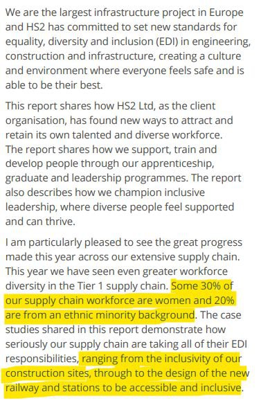 План строительства 531 км высокоскоростной железной дороги Британии Перед началом строительства подрядчики должны были провести 350 страничную оценку социальной ценности гарантировать 30 представительства женщин гарантировать 20 представительства меньшинств Результат был предсказуем Первоначальный график строительства до 2026 года сорван а после задержек и перерасходов половина проекта была отменена Оставшаяся часть строительства теперь перенесена за 2033 год Стоимость строительства около 70 млрд фунтов за 40 маршрута около 311 млн фунтов за км Тем временем Россия Магистраль Москва Казань часть проекта модернизации и строительства высокоскоростных дорог Общая длина магистрали около 770 км Таким образом стоимость строительства за километр на отдельных участках может быть близка к 2 5 3 млн фунтов Железная дорога Северный обход Екатеринбурга Стоимость отдельных участков железных дорог с учётом земляных работ и мостовых сооружений может варьироваться от 1 до 3 млн фунтов за км banksta