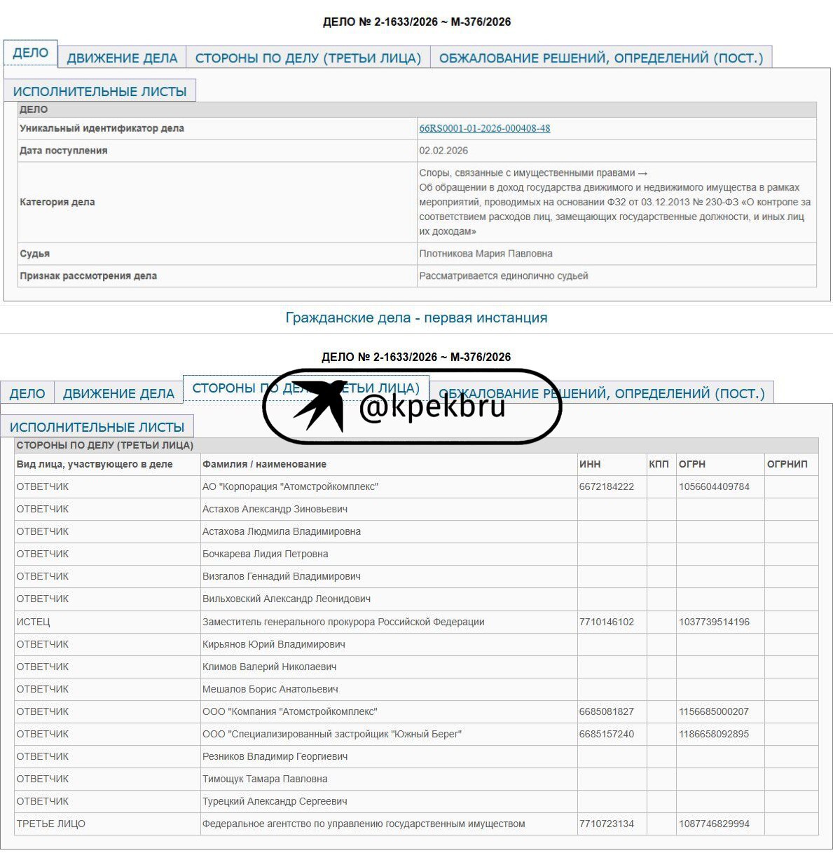 Генпрокуратура РФ требует изъять активы у Атомстройкомплекса Заместитель генерального прокурора РФ подал исковое заявление об изъятии имущества у корпорации Атомстройкомплекс Это один из крупнейших застройщиков Урала Неизвестно в связи с чем поступило такое требование от ведомства При этом 66 ру пишет что Генпрокуратура хочет изъять землю в Среднеуральске у Корпорации Атомстройкомплекс Компании Атомстройкомплекс Специализированного застройщика Южный Берег и 11 физических лиц В корпорации Атомстройкомплекс информацию пока не комментируют   Подпишись на КП Екатеринбург Мы в Max