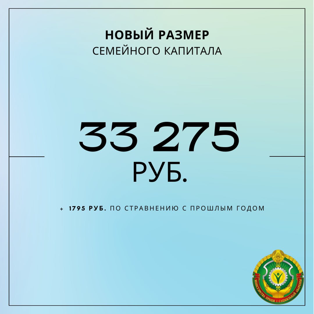 С 1 января 2025 года размер семейного капитала составляет 33 275 рублей  По сравнению с прошлым годом он увеличился на 5,7 процента или на 1795 рублей.   В таком размере семейный капитал назначается семьям при рождении  усыновлении, удочерении  третьего или последующих детей в период с 1 января по 31 декабря 2025 г.  ‼ Важное уточнение  Предоставление семейного капитала производится в размере, действующем на дату рождения третьего или последующих детей, а  в случае усыновления  удочерения  – на дату усыновления  удочерения  третьего или последующих детей.    Таким образом, при рождении  усыновлении, удочерении  третьего или последующих детей в период с 1 января по 31 декабря 2024 г. семейный капитал назначается в размере 31 480 рублей.  ℹ  Справочно  Размер семейного капитала подлежит ежегодной индексации с учетом величины индекса потребительских цен за предыдущий год по отношению к предшествующему ему году.  Индекс потребительских цен в 2024 году по отношению к 2023 году составил 105,7%.