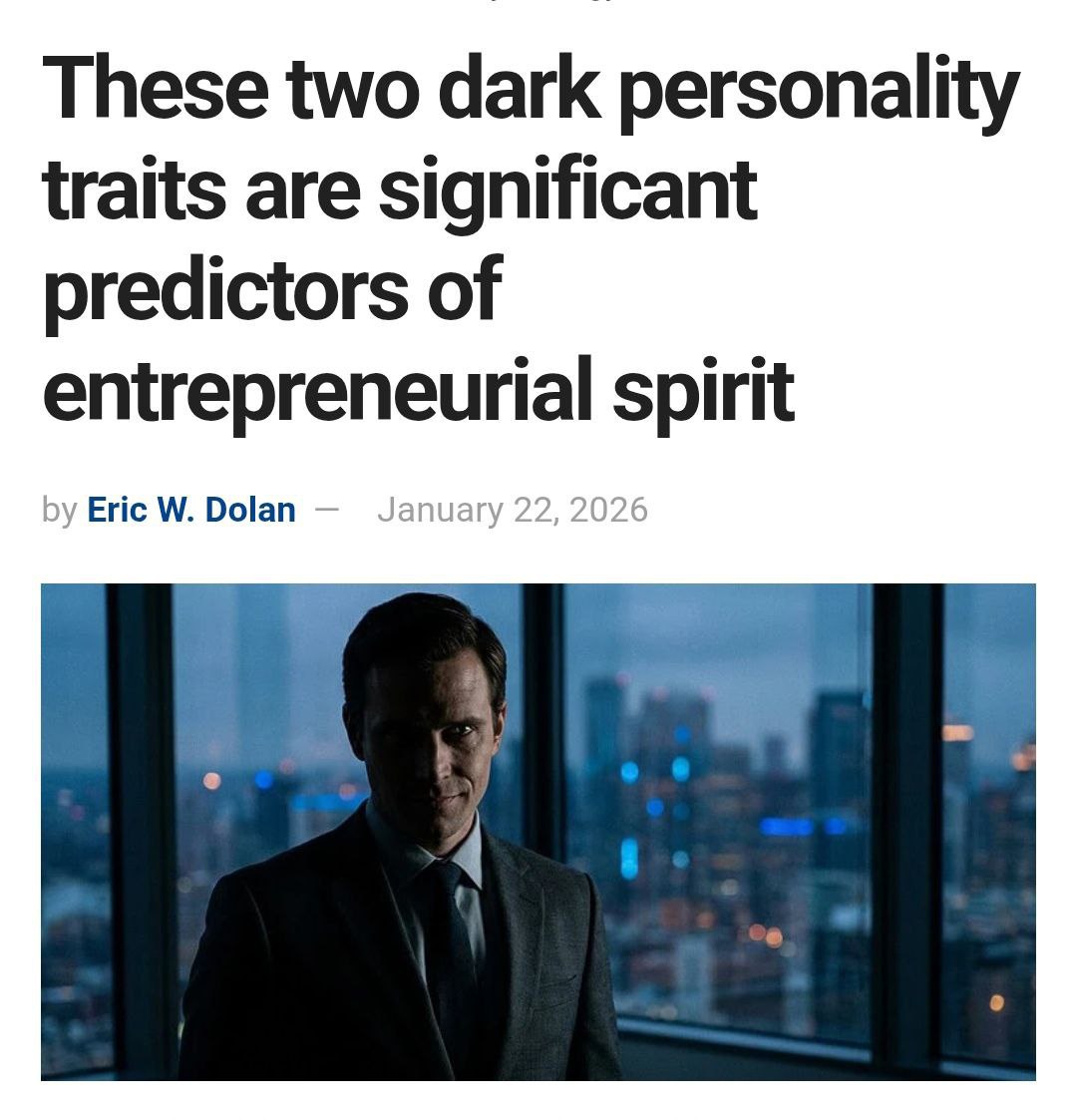 Чтобы разбогатеть нужно стать психопатом и нарциссом Испанские психологи протестировали 591 человека и выяснили самые успешные стартаперы и бизнесмены те у кого зашкаливают эти отрицательные качества Парадокс но они как ни что другое бустят бизнес таланты Это работает потому что нарцисс обожает власть и восхищение он легко убеждает инвесторов и продает идеи Психопат не боится риска и действует импульсивно там где нормальный человек остановится он жмет газ в пол Забавно что молодые ИИ стартаперы больше остальных обладают такими качествами Конечно связь не гарантирует успех но статистика жесткая личностные черты объясняют 41 предпринимательского потенциала Так что если ваш фаундер самовлюбленный м дак и обожает играть ва банк возможно вы работаете с будущим единорогом Илон Маск внезапно перестал казаться странным