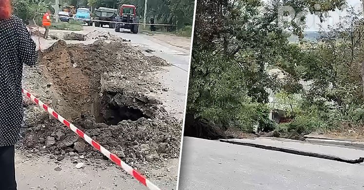 В Бельцах часть дороги обрушилась из-за оползня  Из-за оползня в близлежащих домах приостановлена подача воды.