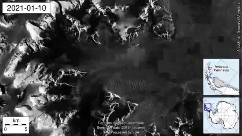 Ледник Хектория в Антарктиде потерял половину объема за два месяца