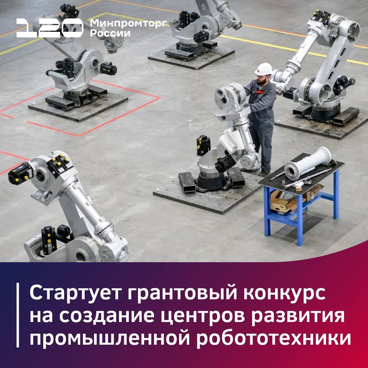 Министерство промышленности и торговли РФ VK Объявлен грантовый конкурс на создание центров промробототехники Приём заявок на госфинансирование центров объявляет Университет Иннополис Критерии для подачи заявки работа на рынке не менее 3 лет штат сотрудников от 20 человек подтверждённый опыт в сфере промробототехники наличие материально технической базы и квалифицированной команды Для участия необходимо представить программу работы центра на 3 года Первый такой центр уже работает в Иннополисе с 2024 года Планируется что до 2030 года в рамках проекта откроют 30 подобных центров по всей стране Подать заявку можно до 22 октября по ссылке   robotics center ru
