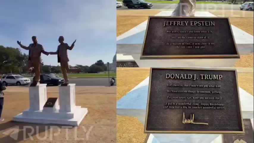 В Вашингтоне установлена статуя Трампа и Эпштейна