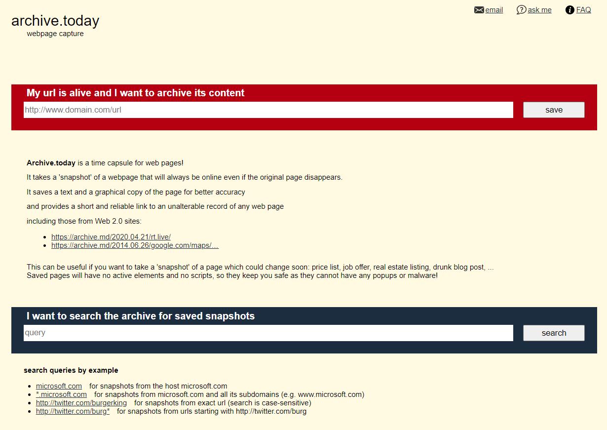 ФБР потребовало раскрыть имя владельца сайта Archive today для обхода платного контента в интернете Данные нужны для уголовного дела но его подробности не раскрываются Archive today был запущен в 2012 году Этот сервис позволяет бесплатно читать платные материалы на сайтах а также сохраняет копии веб страниц Личность владельца Archive today остаётся неизвестной В регистрационных данных указаны имя Денис Петров и страна Чехия но очевидно что это ложная информация www iphones ru 1344394 новости iphonesru