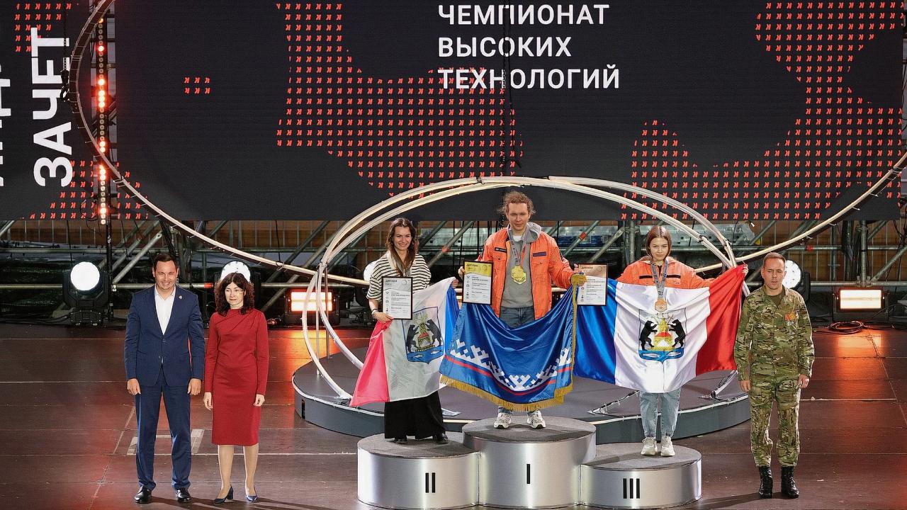 Триумфальный Чемпионат высоких технологий для ямальских студентов Финал соревнований завершился 21 сентября в Великом Новгороде и собрал участников из 76 регионов России и 26 стран Наши студенты Дмитрий Крылов из Ямальского многопрофильного колледжа и Лейла Хандурдыева из колледжа Муравленко завоевали золотые медали ценные призы от индустриальных партнеров и премии округа по 300 тысяч рублей в компетенциях Фельдшер по медицинской реабилитации и Противодействие беспилотным авиационным системам Пресс служба всероссийского профессионального движения по профессиональному мастерству Профессионалы Вести Ямал l ТГ l ВК l САЙТ