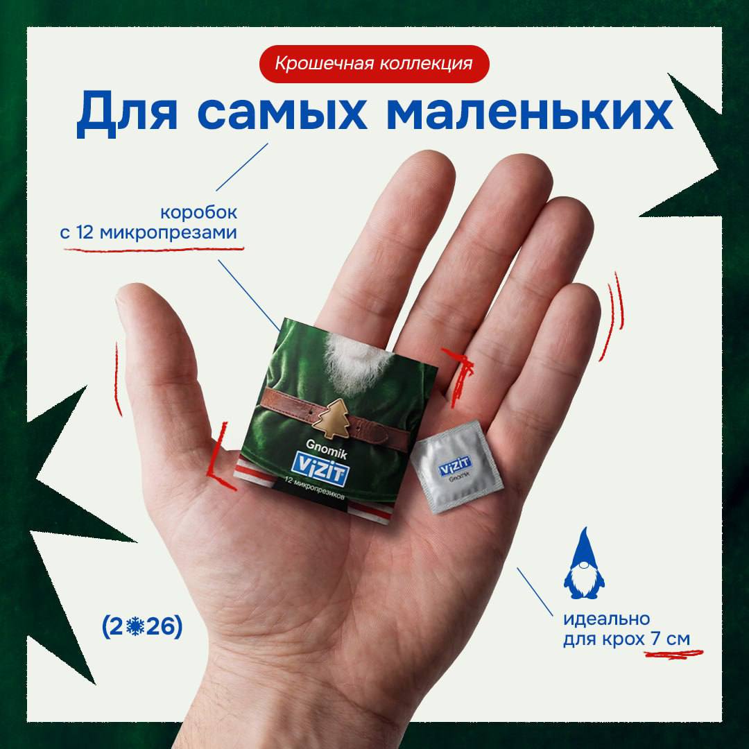 Ор Vizit выпустили микропрезервативы для ГНОМОВ за 888 рублей Это ультракороткая версия до 7 см Идеальный подарок для бывших techmedia