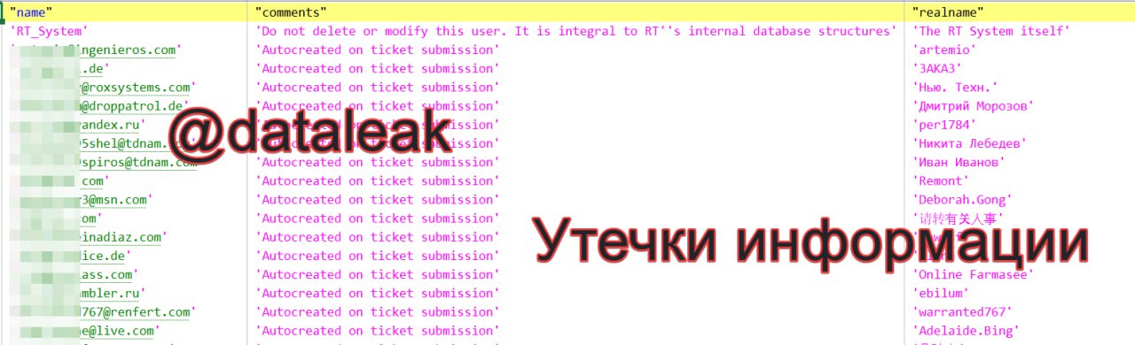 Хакерская группировка «DumpForums» заявила, что они взломали инфраструктуру компании «Доктор Веб»  drweb.ru .    Через официальный Telegram-бот компании    , пользователям приходят сообщения о взломе.  Кроме того, в качестве подтверждения хакеры предоставили несколько дампов баз данных внутренних ресурсов таких, как: ldap.dev.drweb.com, vxcube.drweb.com, bugs.drweb.com, antitheft.drweb.com,  rt.drweb.com и др.  Судя по информации из дампов, данные в них актуальны на 17.09.2024.