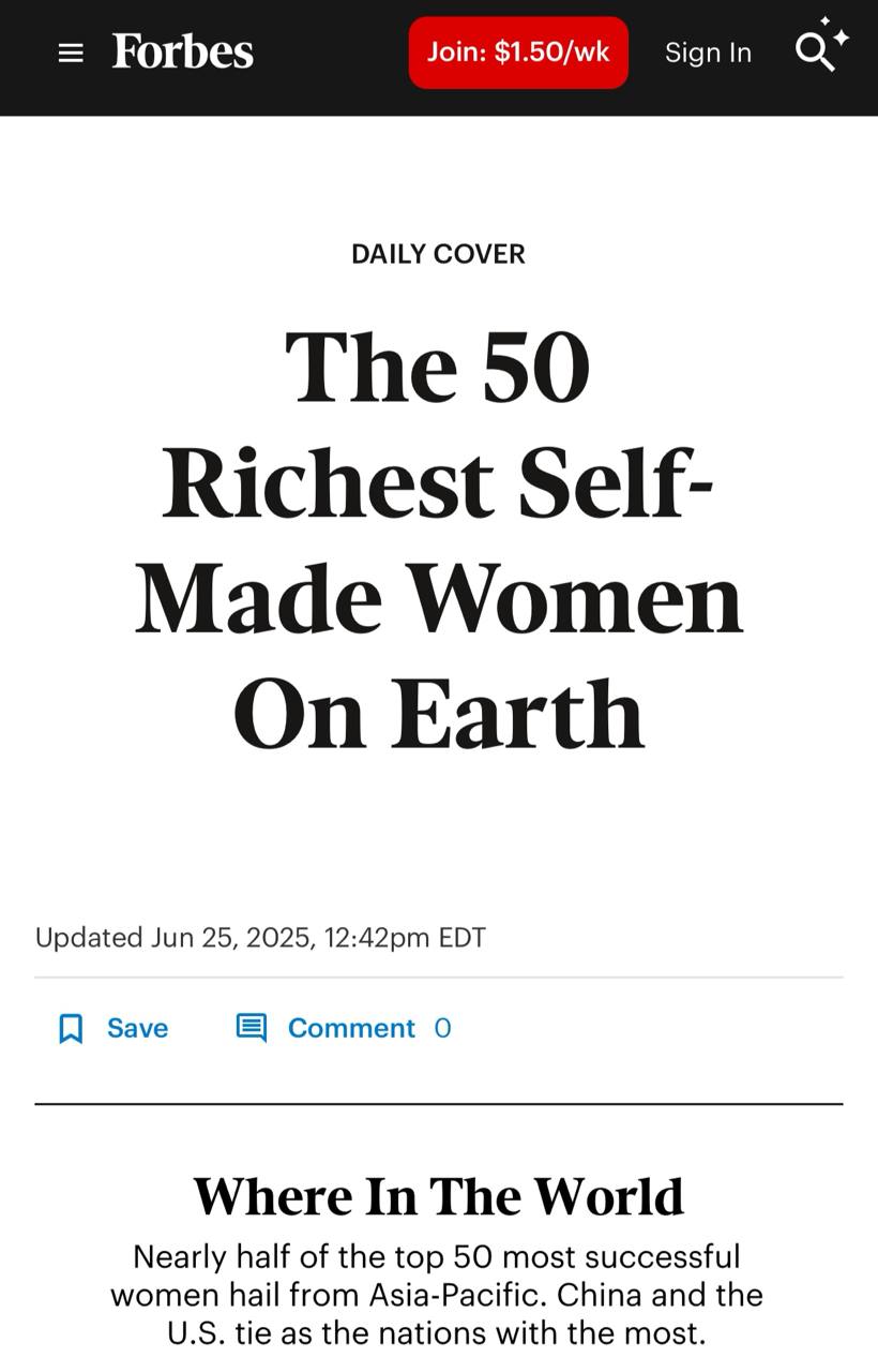 Татьяна Ким попала в список из 50 самых богатых селф-мейд женщин мира от Forbes, это первый такой рейтинг в истории издания. Вход в него начинается от $2,1 миллиарда, поэтому в топе нет Ким Кардашьян, Тейлор Свифт или даже Гвинн Шотвелл из SpaceX.   Самая богатая женщина в мире, добившаяся всего сама, — это швейцарский судоходный магнат Рафаэла Апонте-Диамант  состояние почти $40 млрд! , на втором месте — американка Диана Хендрикс, соучредитель ABC Supply. Наша Татьяна — на 18 месте, и в свои 49 она почти самая молодая, моложе здесь только 38-летняя австралийка Мелани Перкинс, соучредитель сервиса Canva. Львиную долю рейтинга занимают азиатки, после них  по количеству  идут миллиардерши из Америки.