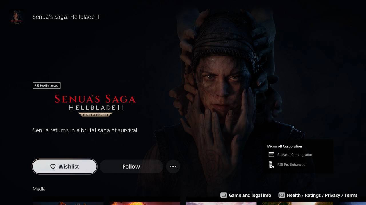 В PlayStation Store появилась страница Hellblade 2, что указывает на предстоящий летний релиз на PS5. Это уже одиннадцатая игра от Microsoft, готовящаяся к выходу на этой платформе в этом году: - Gears of War: Reloaded; - Oblivion Remastered; - Forza Horizon 5; - Hellblade 2; - DOOM The Dark Ages; - Indiana Jones; - Age of Mythology Retold; - Age of Empires 3; - The Outer Worlds 2; - Ninja Gaiden 4; - Call of Duty 2025. Согласно слухам, также планируется выпуск Starfield, Halo: MCC и Microsoft Flight Simulator 2024 на PS5.