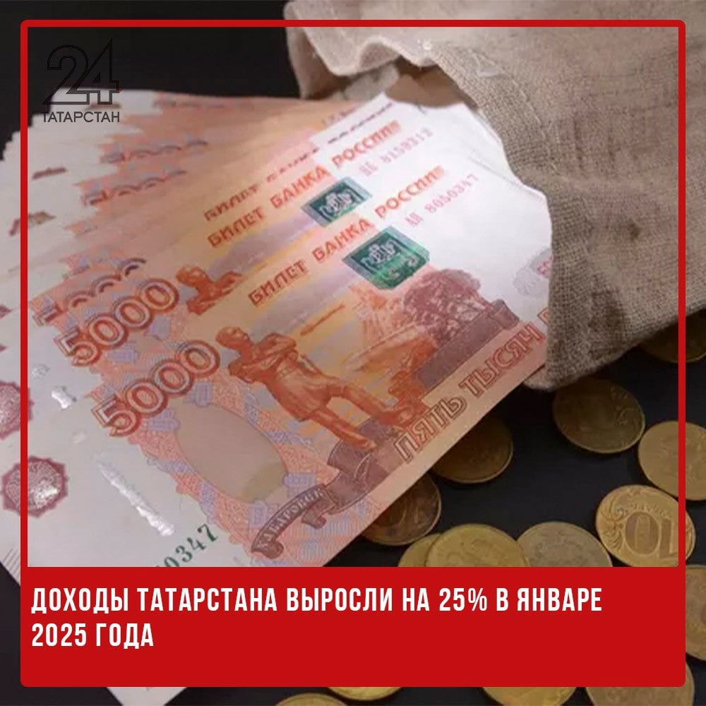 Доходы Татарстана выросли на 25% в январе 2025 года  В Татарстане в январе 2025 года собрали 107,2 млрд рублей налоговых и неналоговых доходов. Из этой суммы 78,5 млрд рублей направили в федеральный бюджет, сообщила заместитель министра финансов РТ Алла Анфимова.  В консолидированный бюджет республики поступило 28,7 млрд рублей, что на 25% больше, чем в аналогичном месяце прошлого года. Рост доходов связан с увеличением налоговых поступлений, уточнили в ведомстве.   -24