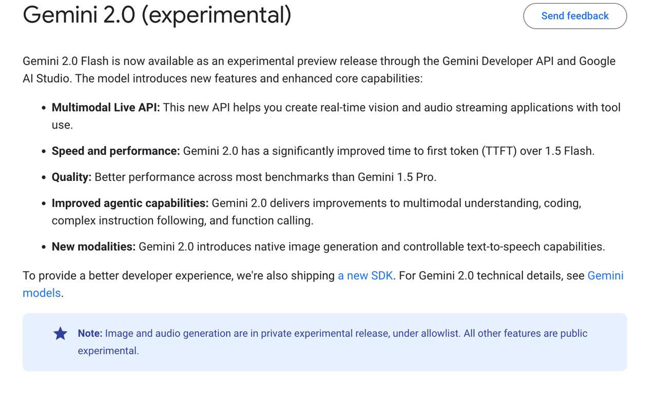Кроме этого, напоминаю, что на этой неделе ждём, пока разродится гигант: Google должны показать Gemini 2.0  У некоторых пользователей Gemini уже появилась Flash-версия. И даже в документации есть страница! Основные улучшения: — поддержка стрима аудио- и видео-потока в реальном времени  чтобы давать опыт, схожий к Advanced Voice Mode у OpenAI  — модель быстрее Flash 1.5, и в то же время лучше на многих бенчмарках  ну тут не сомневались, а вот что быстрее - интересно  — Improved agentic capabilities  ! , ждём первых замеров — Модель умеет генерировать изображения  GPT-4o тоже умеет, просто эту фичу не включили для нас , а также контролируемо генерирует речь.  Ссылка попробовать в AI Studio  только текст, зато 1М контекста : тык