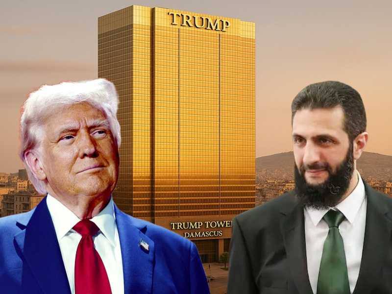 Башня Трампа в Дамаске и косвенные контакты с израильской оккупацией в обмен на снятие санкций с Сирии и сотрудничество с США Новые власти Сирии направили Трампу ряд предложений в обмен на снятие санкций с Сирии и развитие сотрудничества с Соединёнными Штатами. Среди известных пунктов: Сирийские власти готовы построить небоскрёб Trump Tower Damascus; Планируется заключение совместных контрактов по добыче нефти и газа; Дамаск выразил готовность к косвенным контактам с израильской оккупацией. Reuters Umma News