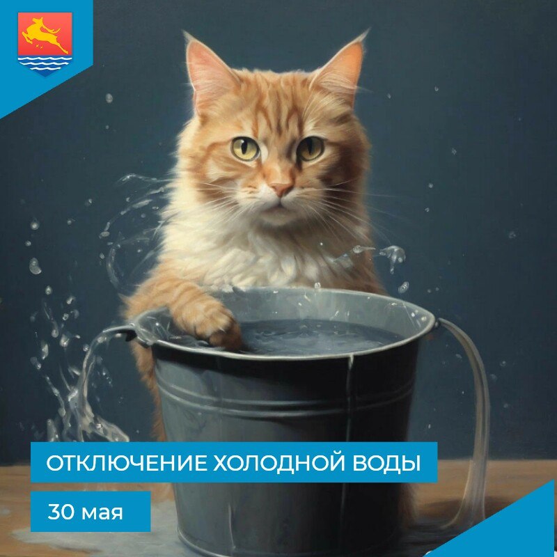 МУП «Водоканал» сообщает, что в связи с производством аварийных ремонтно-восстановительных работ 30 мая с 9:30 до 13:30 отключат холодное водоснабжение в домах № 37, 35, 25б, 25а, 25,14 в Марчеканском переулке и № 58 на улице Гагарина.   Жителей просят запастись холодной водой.   Диспетчер Водоканала: 62-47-70.  #Магадан