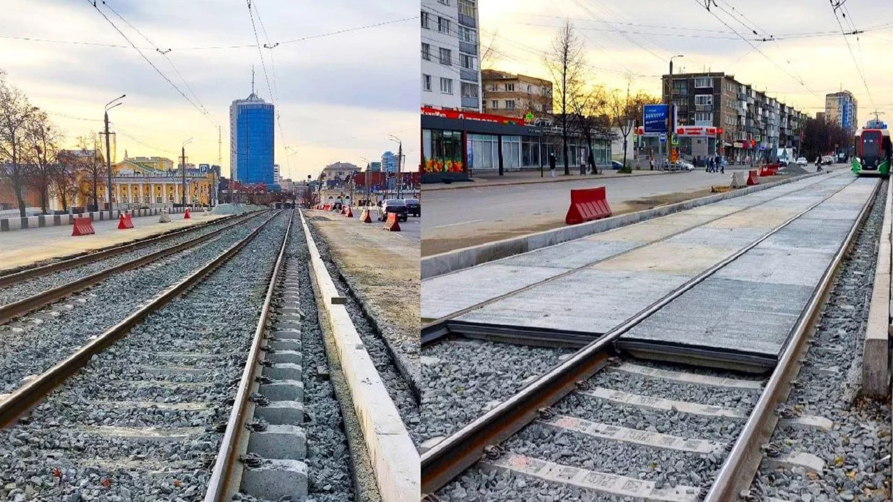 В Челябинске завершают ремонт трамвайных путей на улице Кирова В этом году реконструировали большой участок от проспекта Победы до улицы Труда Закончена сварка стыков между рельсами всего их на этой ветке 304 Также продолжается рихтовка пути за счет этого вагоны едут более плавно и с меньшим шумом чем раньше Кроме того пути отделили от проезжей части гранитными бордюрами а специальные крупноформатные бетонные плиты положили как на переездах так и у остановок Ожидается что это упростит ремонт поскольку крупные плиты снять а затем вернуть на место легче чем мелкую тротуарную плитку Работы при этом ведут по ночам чтобы не нарушать график работы трамваев и не мешать движению автомобилей днем особенно в часы пик Фото телеграм канал Челябинский общественный транспорт Подписывайтесь на Вести Южный Урал в MAХ