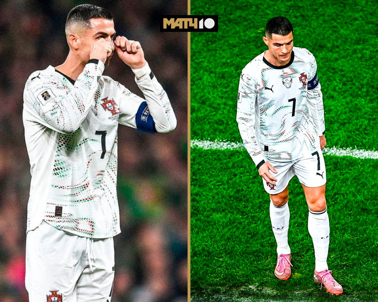 Роналду не плачет Это он дразнил игрока сборной Ирландии Перед этим португалец толкнул О Ши в штрафной локтем Арбитр сначала показал желтую Но потом достал красную И всё уже не до шуток Кришу Match TV