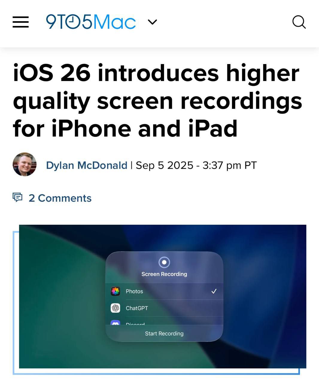 Спустя 10 лет iPhone научился записывать экран в высоком разрешении Раньше запись всегда получалась в сжатом формате и картинка выглядела мыльной Например на iPhone 16 Pro Max ролики писались в 884 1920 хотя экран имеет 1320 2868 В последней бета версии iOS 26 запись идёт в полном разрешении устройства Картинка стала заметно чётче а вес файлов почти не изменился Полноценный релиз iOS 26 ждём в середине сентября