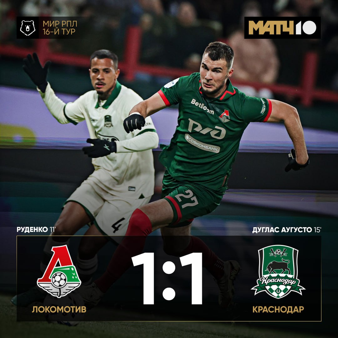 Краснодар сыграл вничью с Локомотивом и остался на первом месте Отрыв от Зенита и сократился до одного очка news matchtv