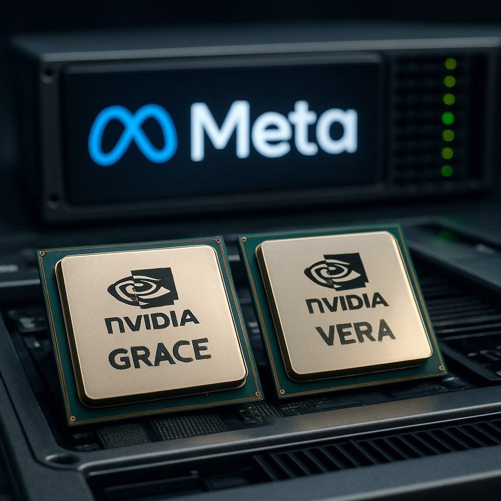Meta заключила многолетнее соглашение с Nvidia на поставку миллионов чипов для ИИ Компания планирует расширить свои дата центры закупив процессоры Nvidia Grace и Vera а также графические процессоры Blackwell и Rubin Это соглашение станет первым крупномасштабным развертыванием чипов Nvidia Grace и обеспечит значительное улучшение производительности на ватт в дата центрах Meta В 2027 году в планы Meta также входит добавление процессоров следующего поколения Vera Несмотря на то что компания разрабатывает собственные чипы для работы с ИИ моделями у нее возникли технические сложности с их внедрением PRO AI OFFICIAL