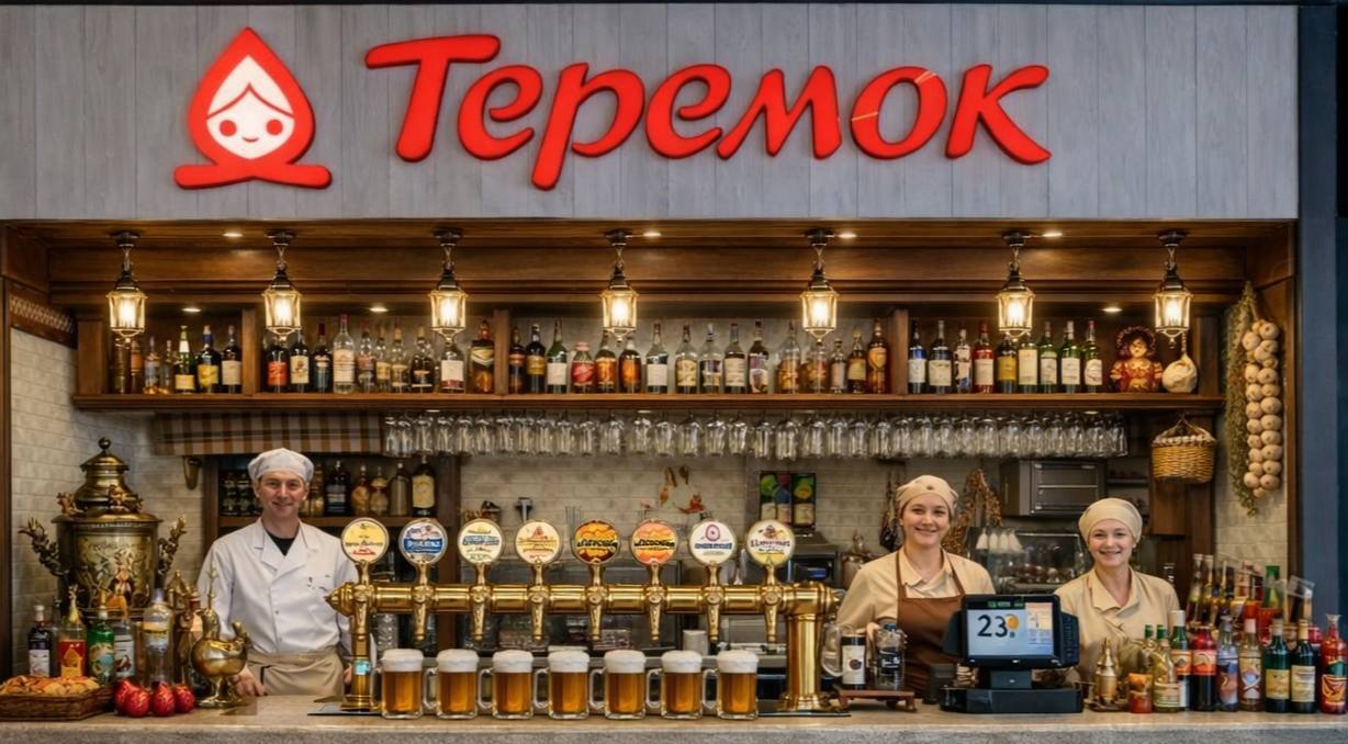 Теремок запустит бары с алкоголем в этом году основатель сети В них будут подавать алкоголь коктейли со вкусом бородинского хлеба и питного мёда готовить спешиалти кофе авторские чаи лимонады и милкшейки