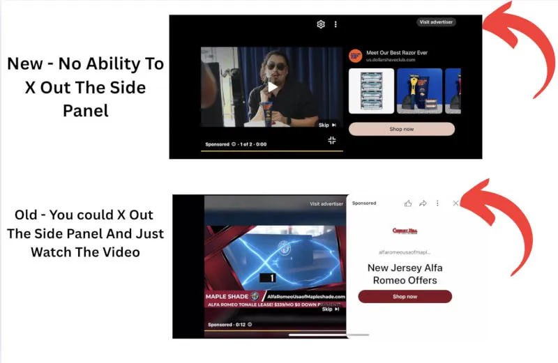 YouTube приклеил рекламу к экрану Пользователи заметили что в мобильном приложении YouTube теперь появляется реклама занимающая половину экрана которую невозможно закрыть Раньше у таких баннеров была кнопка с крестиком но теперь она пропала Формат встречается в горизонтальном режиме и показывает товары или ссылки на сайты Пока администрация YouTube не прокомментировала изменение Пользователи соцсетей уже шутят что следующий шаг реклама которую можно закрыть только после оформления подписки Premium godnoTECH Новости IT