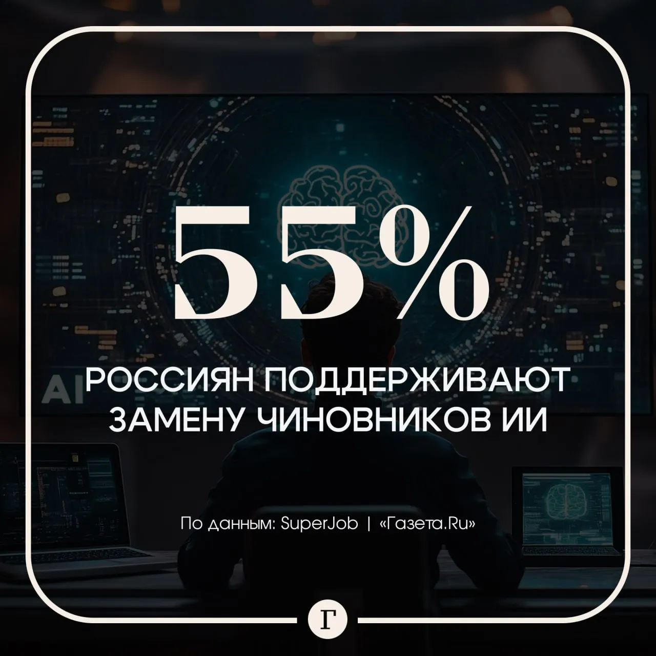 Каждый второй россиянин готов заменить чиновников искусственным интеллектом 21 россиян однозначно выступают за то чтобы алгоритмы ИИ выполняли функции госслужащих еще 34 скорее поддерживают эту идею Это показало исследование SuperJob результаты есть у Газеты Ru Противников этой идеи 45 Причем 28 относятся скорее отрицательно 17 однозначно отрицательно Сторонники предложения настаивают ИИ не подвержен коррупции и усталости Это повысит эффективность и нивелирует субъективизм Противники возражают Все боты с которыми я сталкивался только усложняют получение услуги Замена человека в решении некоторых вопросов невозможна бот мыслит слишком просто и начинает предлагать ерунду Звучат и опасения Проблема ИИ в сферах с высокой ответственностью кого сажать в тюрьму за фатальные ошибки А вы как Поддерживаю Я против кто в этом случае будет нести ответственность
