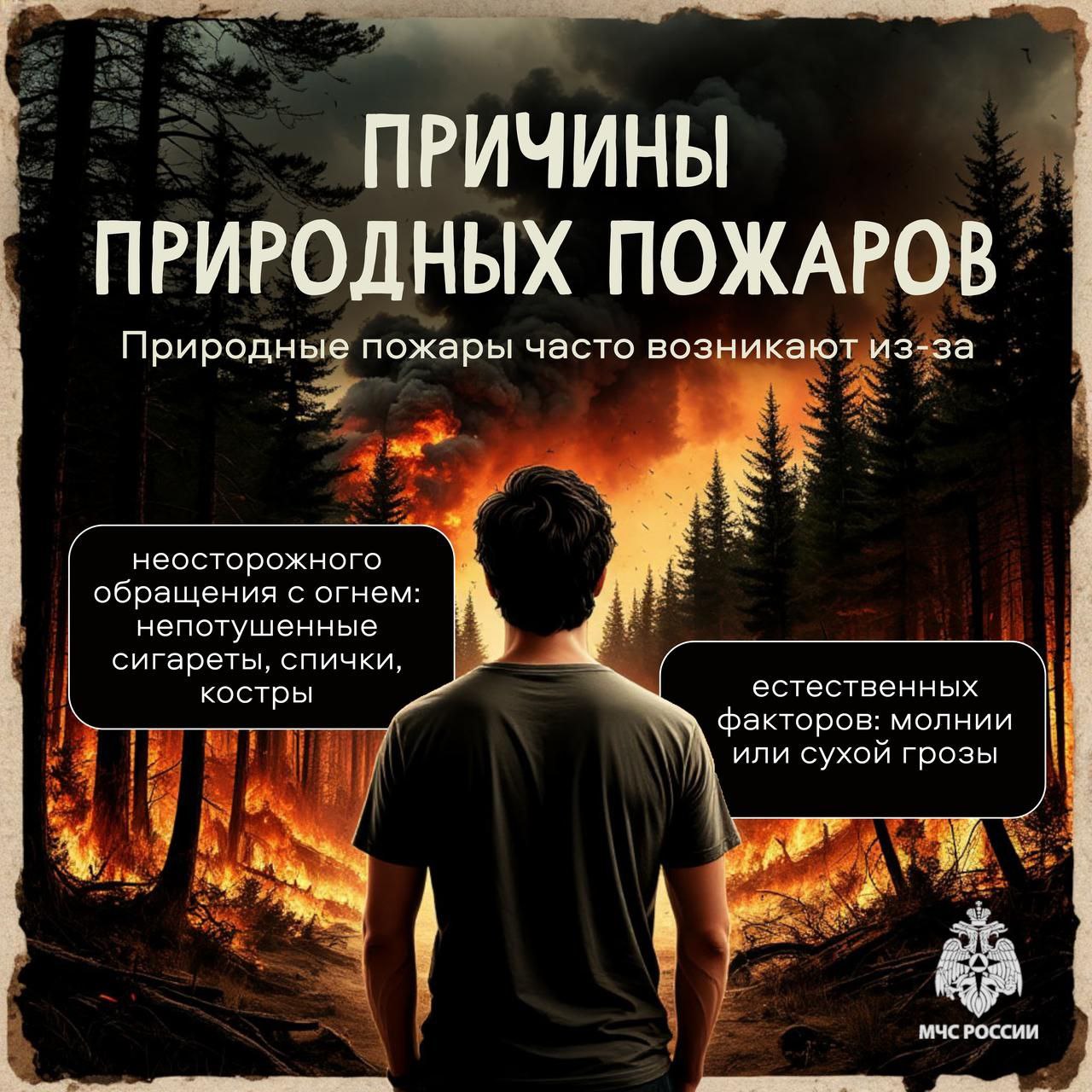 В природной среде нет места огню Неострожные действия человека с огнём - одна из частных причин пожаров в лесу и загораний сухой травы. В Хабаровском крае произошло уже почти 700 ландшафтных пожаров. В 12 муниципальных районах и округах введён особый противопожарный режим. Использование открытого огня под запретом. В условиях особого противопожарного режима за нарушение требований пожарной безопасности предусмотрен штраф: для граждан - до 20 тысяч рублей, должностных лиц - до 60 тысяч рублей, для юридических лиц – до 800 тысяч рублей. В случае уничтожения или повреждения чужого имущества по неосторожности, а также уничтожения или повреждения лесных насаждений установлена уголовная ответственность. Безопасность начинается с тебя! #пожары
