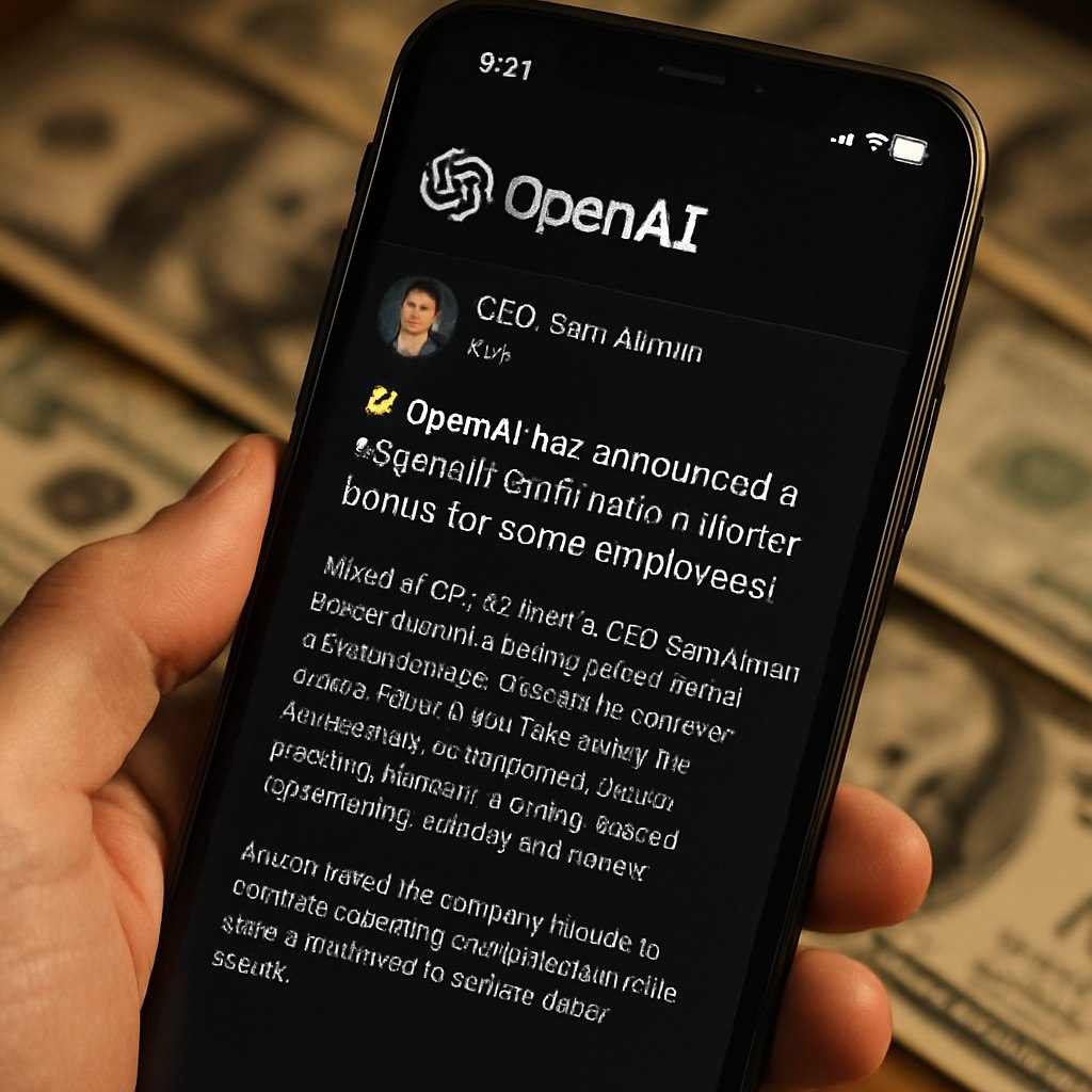 OpenAI объявила о "специальном" много миллионном бонусе для некоторых сотрудников!  Накануне запуска GPT-5, CEO OpenAI Сэм Альтман удивил сотрудников сообщением в Slack. Он сообщил, что компания решила вручить "специальную одноразовую награду" исследователям и программистам из нескольких подразделений, включая прикладную инженерию, масштабирование и безопасность.  Альтман отметил, что компания намерена продолжать повышать компенсации, пока будет добиваться все лучших результатов.    AI OFFICIAL
