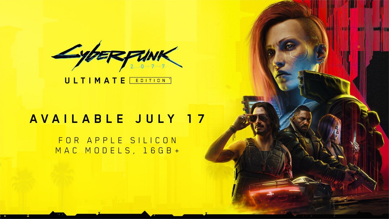 Cyberpunk 2077: Ultimate Edition готовится к выходу на macOS Cyberpunk 2077: Ultimate Edition будет доступен для всех устройств на macOS с чипами M1 и новее, начиная с 17 июля. Каждый Mac будет иметь свою адаптированную версию с оптимальными графическими настройками, включая поддержку трассировки пути и генерации кадров. Минимальное требование — 16 ГБ объединенной памяти. ———————————————— - Канал про тренды из мира IT, технологий, нейросетей и бизнеса.