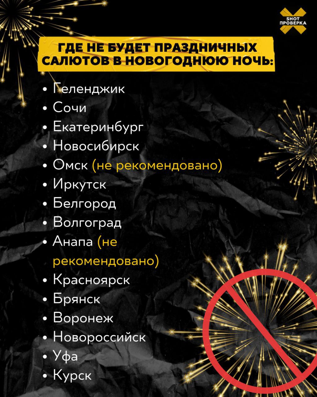 Фейерверки запретили запускать в новогоднюю ночь в Воронеже По данным Shot проверки пиротехнику полностью отменили в 15 регионах России в их числе Белгород Воронеж Курск Большой воронежский Подписаться И на всякий в Maх