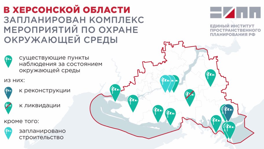 В Херсонской области запланированы экологические проекты Предусмотрена реконструкция 12 административных зданий Роспотребнадзора а также модернизация системы наблюдений за состоянием окружающей среды сообщили в Едином институте пространственного планирования РФ Кроме того будут выведены из эксплуатации 16 полигонов ТКО и построены три комплексных объекта по их обработке в Алешкинском Каховском и Геническом округах Единый институт пространственного планирования РФ Подписаться