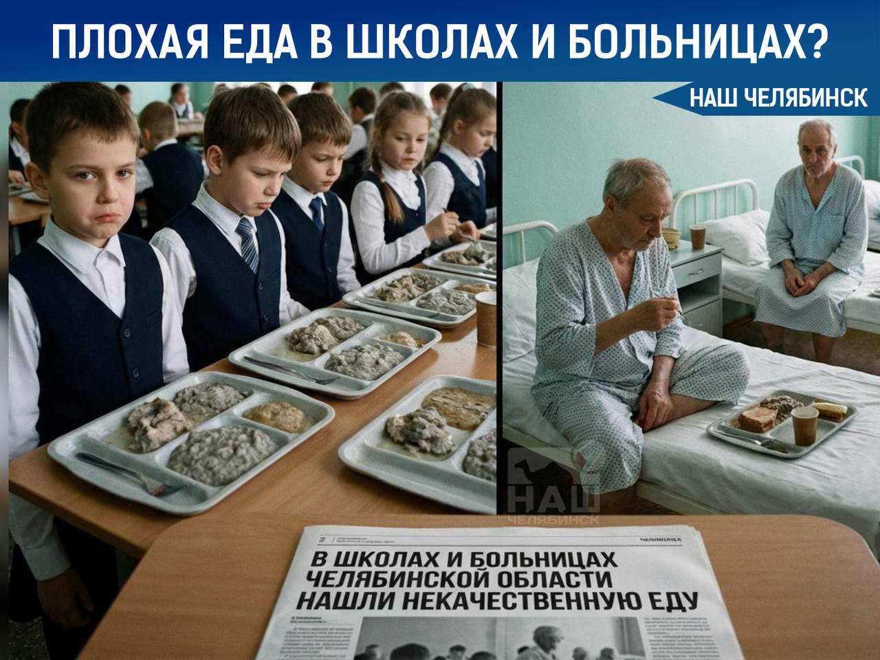 В школах и больницах Челябинской области нашли некачественную еду Почти в половине школ и больниц региона выявили проблемы с качеством питания По данным местного Россельхознадзора за прошлый год в 50 продуктов животного происхождения которые поставляли в детсады школы больницы и приюты нашли нарушения пишет URA RU Семь поставщиков регулярно не выполняли условия контрактов Чаще всего нарушения касались молочной продукции Также выявили случаи с фальсифицированным маслом и рыбой минтай привозили без документов и сертификатов безопасности Наш Челябинск новости без лапши Подпишись