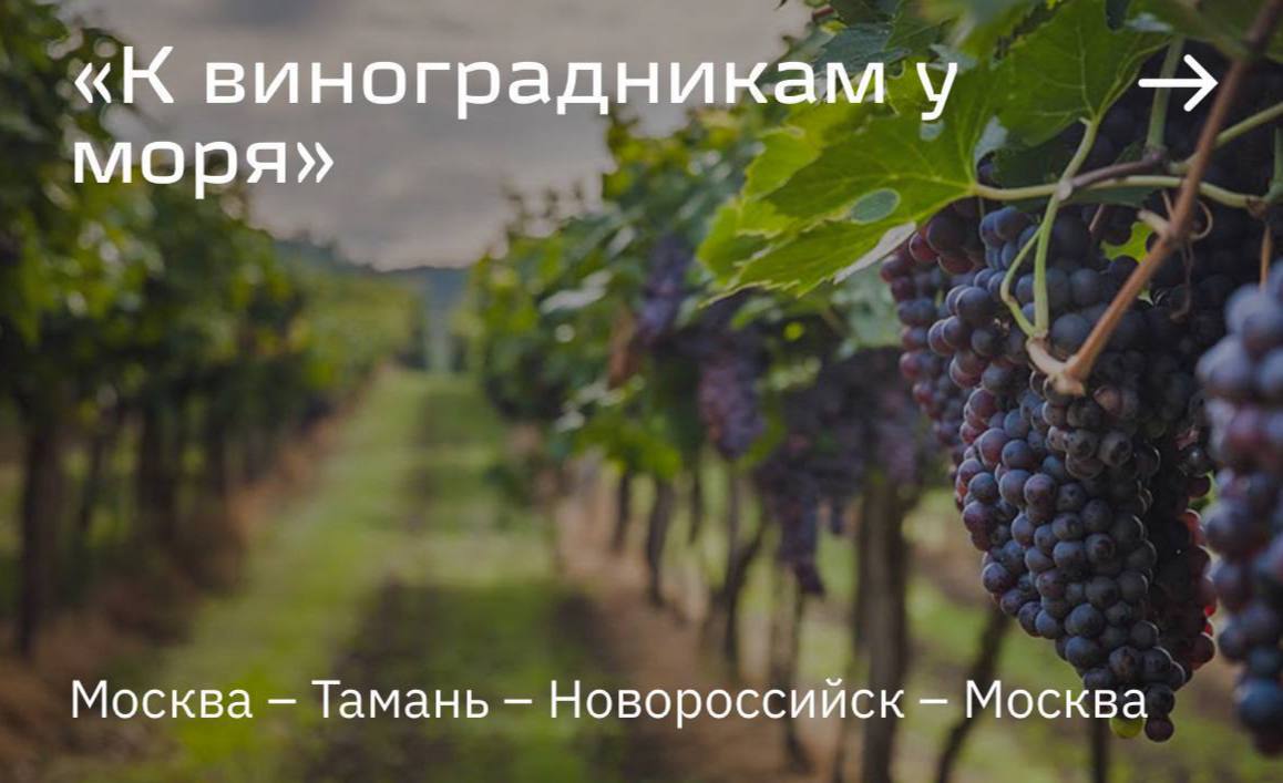 РЖД запускает винный тур на поезде-отеле из Москвы. Первый круиз стартует 4 сентября и продлится 5 дней. В программе — путешествие по винодельне «Шато Тамань», «Фанагория», «Шато де Талю», комплексу Chateau Pinot, «Абрау-Дюрсо», а также по улиточной ферме.
