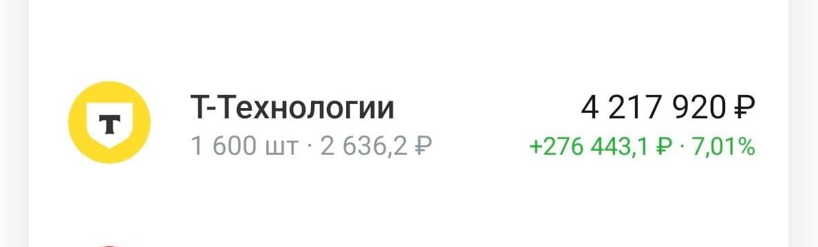 Некоторые мысли по Т-Технологиям  TCSG :   Т-Банк за 10 месяцев увеличил чистую прибыль по РСБУ до 50 млрд руб  +36% г/г , Росбанк - до 46 млрд руб  +42% г/г .    Оба банка демонстрируют шикарную для своего сектора и масштабов динамику роста ключевых метрик бизнеса.    Сохраняем позитивный взгляд на дальнейшие перспективы холдинга и ожидаем значительного положительного эффекта от предстоящего объединения двух финансовых гигантов.    Техническую картину акций компании рассматривали в данном посте.    Более подробно про потенциал холдинга говорили в рамках нашего основного канала:    Ставьте  , если канал полезен!