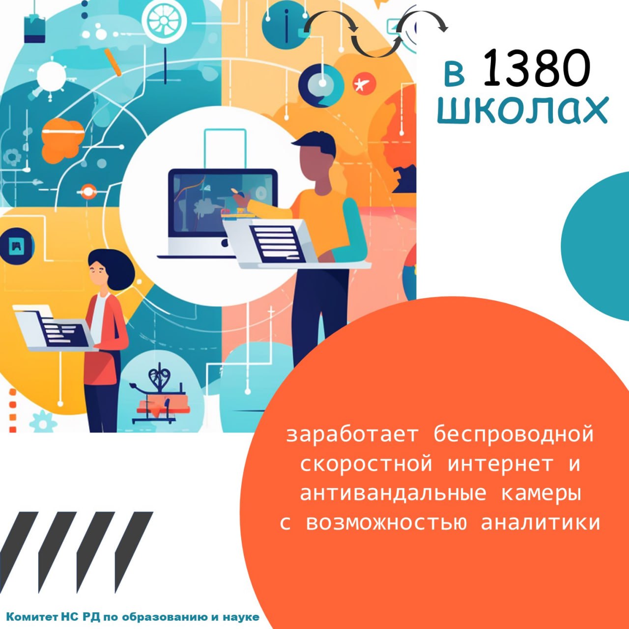 В Дагестане стартовал масштабный проект по созданию ИТ-инфраструктуры в школах. Цифровая образовательная среда и современная система безопасности для всех 1380 школ региона, включая труднодоступные горные районы. Все оборудование будет российского производства. До конца 2025 года во всех школах, как в городах Махачкала, Кизилюрт, Дербент , так и в сельских районах, будут созданы Wi-Fi зоны. Это обеспечит доступ к интернету и информационным системам для каждого ученика, независимо от места проживания. В рамках проекта будет установлено видеонаблюдение с антивандальными камерами для повышения безопасности. Умная видеоаналитика позволит защитить наших детей и предотвратить доступ посторонних на территорию школ. Общая стоимость программы «Цифровая образовательная среда» составит 1,4 млрд рублей.